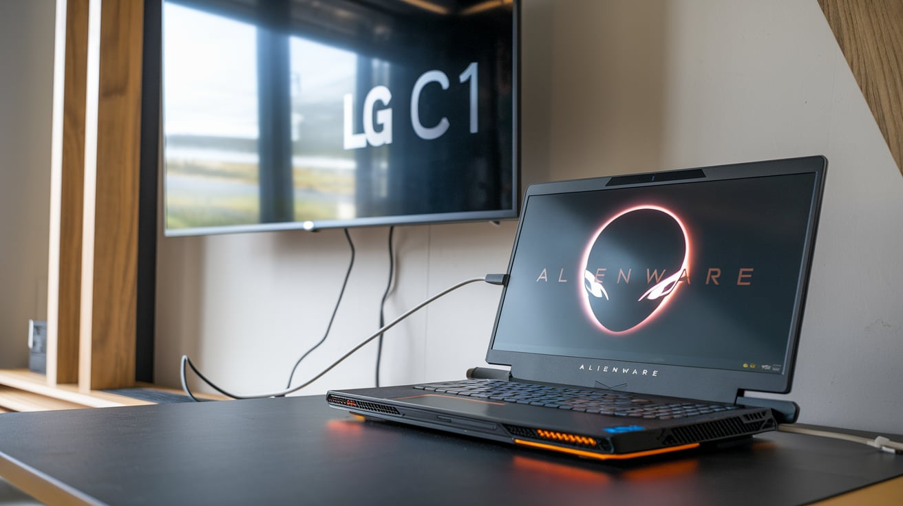 how to connect alienware m17r4 to lg c1 tv​